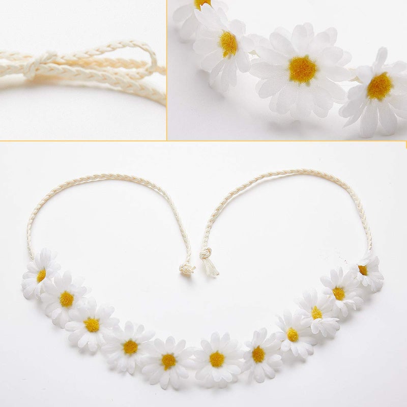 zYoung 2 Pcs Fashion Flower Headband Sunflower Hair Wreath Festival Hair Band Bridal Headpiece - Image 3